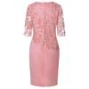 Summer Female Casual Beach Dresses Lace Short Sleeve Midi Dresses Plus Size Summer Dresses Women Cocktail Evening Party Dress