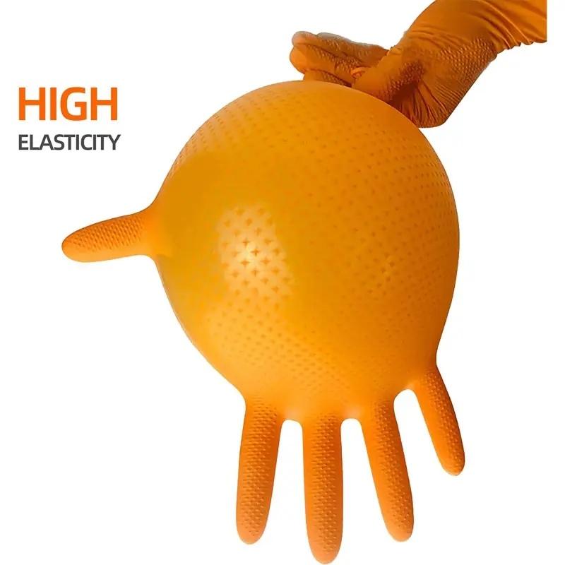 10/50PCS Industrial Nitrile Gloves Disposable 8mil Thick Diamond Textured Grip Gloves Heavy Duty Mechanic Safety Working Gloves