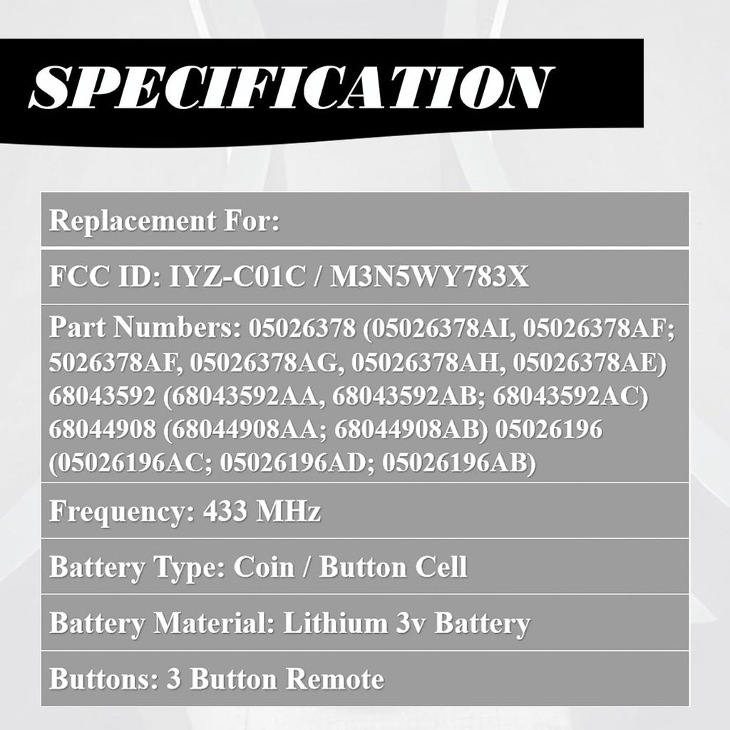 MechanMagic Key Fob FOBIK Replacement Fits for Dodge Ram 1500 2500 3500 2009-2012 Journey Challenger Grand Caravan Chrysler Town and Country Jeep