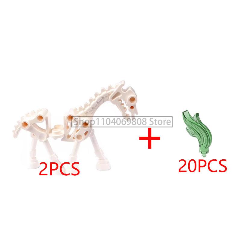 MOC Halloween Building Blocks Skeleton Army Knight Figures Flame Horse Medieval Vampire Furniture Assembly DIY Bricks Toys Gifts