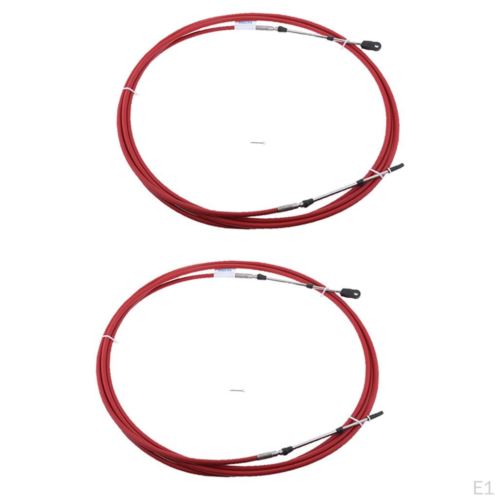 2Pcs 12Ft Throttle Cable for Marine Boat Motor Control Lever