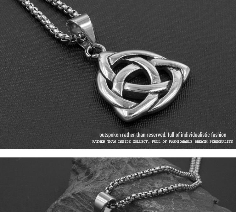 European Retro Triangle Stainless Steel Pendant - Unisex Jingwei Jewelry