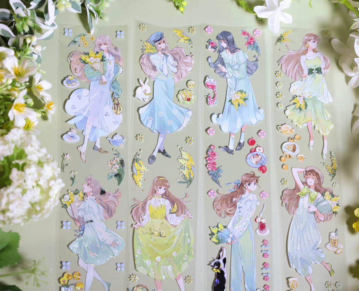 Many Designs 1 Loop Washi Pet Tape Cute Girls Shine, Forest, Iridescent Flowers 1 loop
