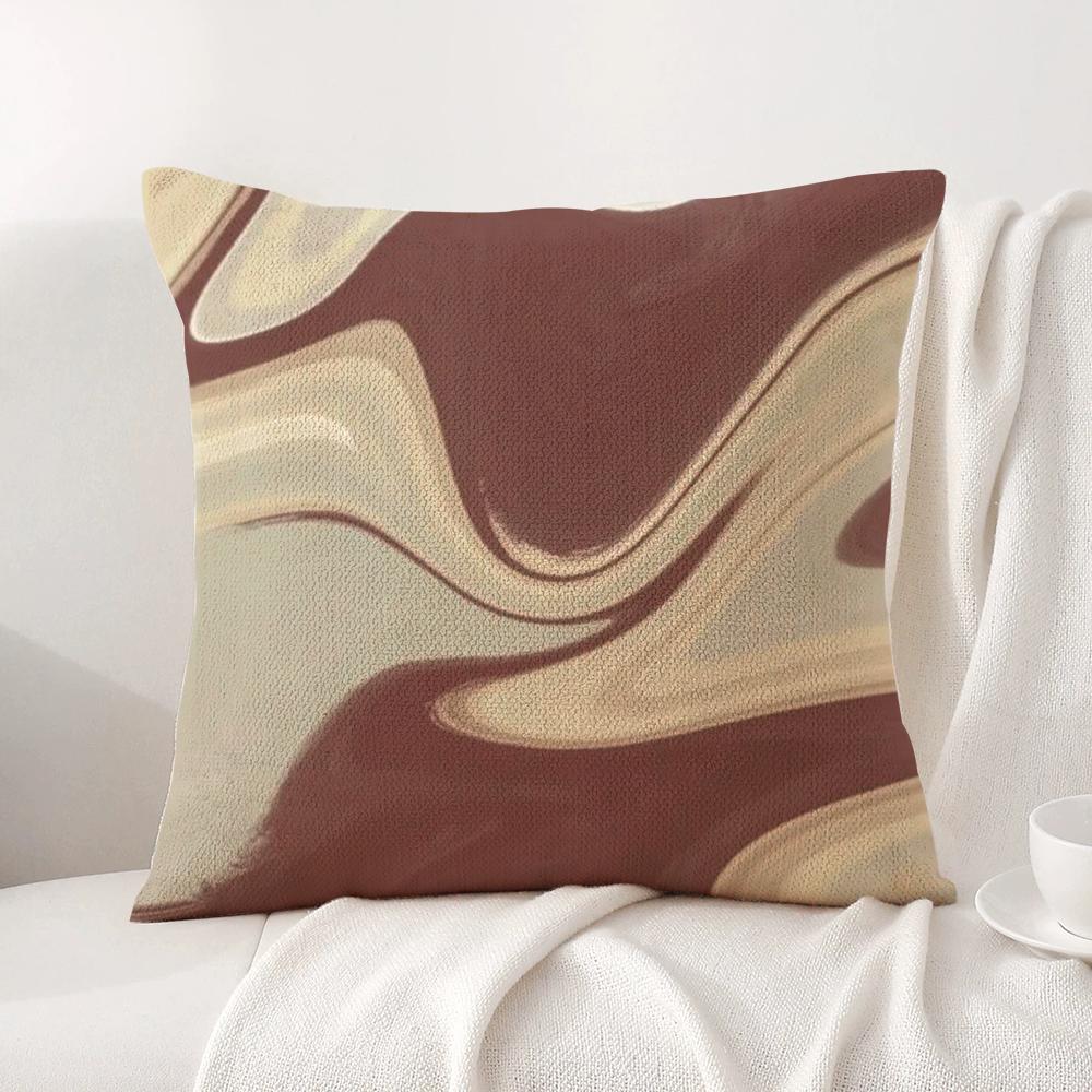 Colorful Marble Pattern Cushion Cover Natural Linen Organic Fabric DoubleSided Printing Sofa Home Decor Breathable Bed Pillow