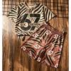 Fashion Letter 67 Number Printed Men's T-shirt and Shorts 2 Piece Set Summer Street Casual Outdoor Sports Men's and Women's T-shirt Sets