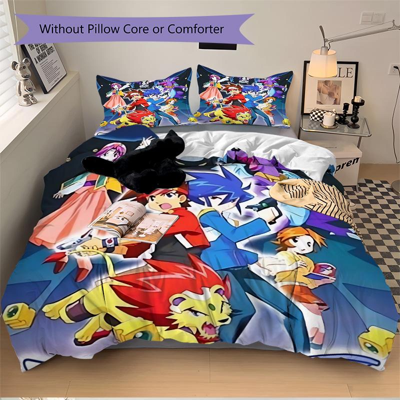 Bakugan Battle Brawlers Print 3Pcs Bedding Set,Duvet Cover with 2 Bedro,Pillowcase Home Birthday Gift
