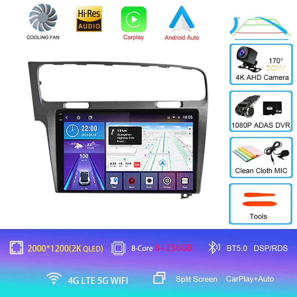 Android 14 For Volkswagen Golf 7 2013-2020 MK7 Car Radio Multimedia Video Player Navigation GPS 5G WIFI Carplay Auto 360 Camera