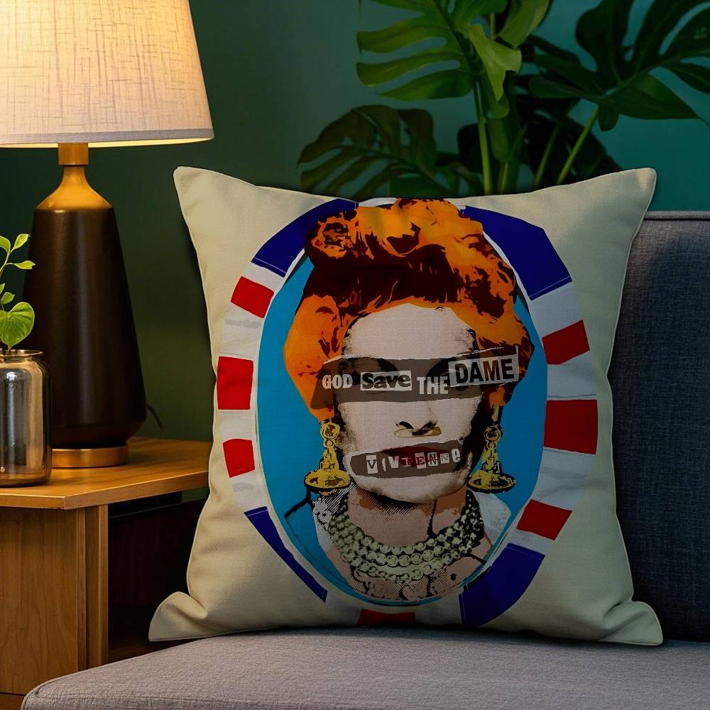 Brand S-Save the Queen Pillow Case Plush Fabric Soft Double Sided Print Home Sofa High Quality Cushion Cover Throw