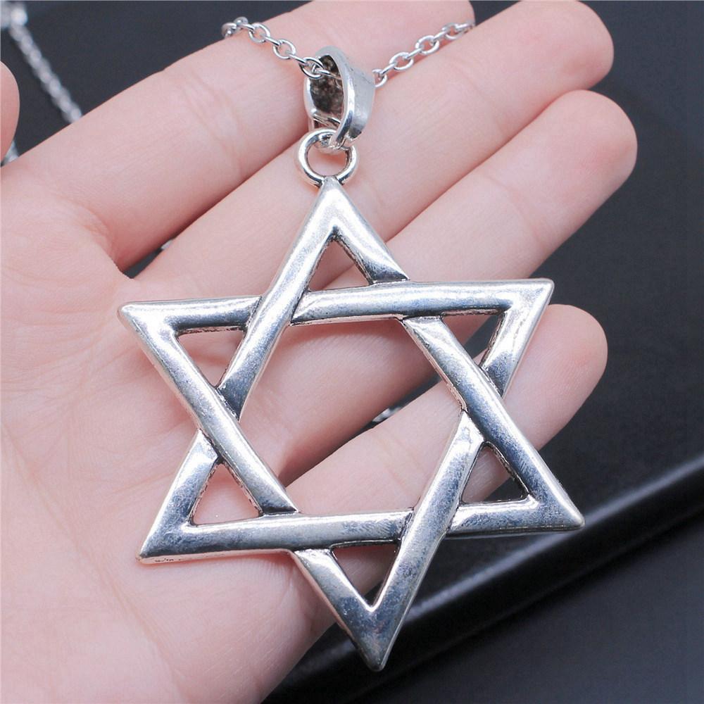 Celtic Symbols Hexagrams Mystical Amulet Pendant Antique Bronze Metal Daughter Collar Necklace Handmade