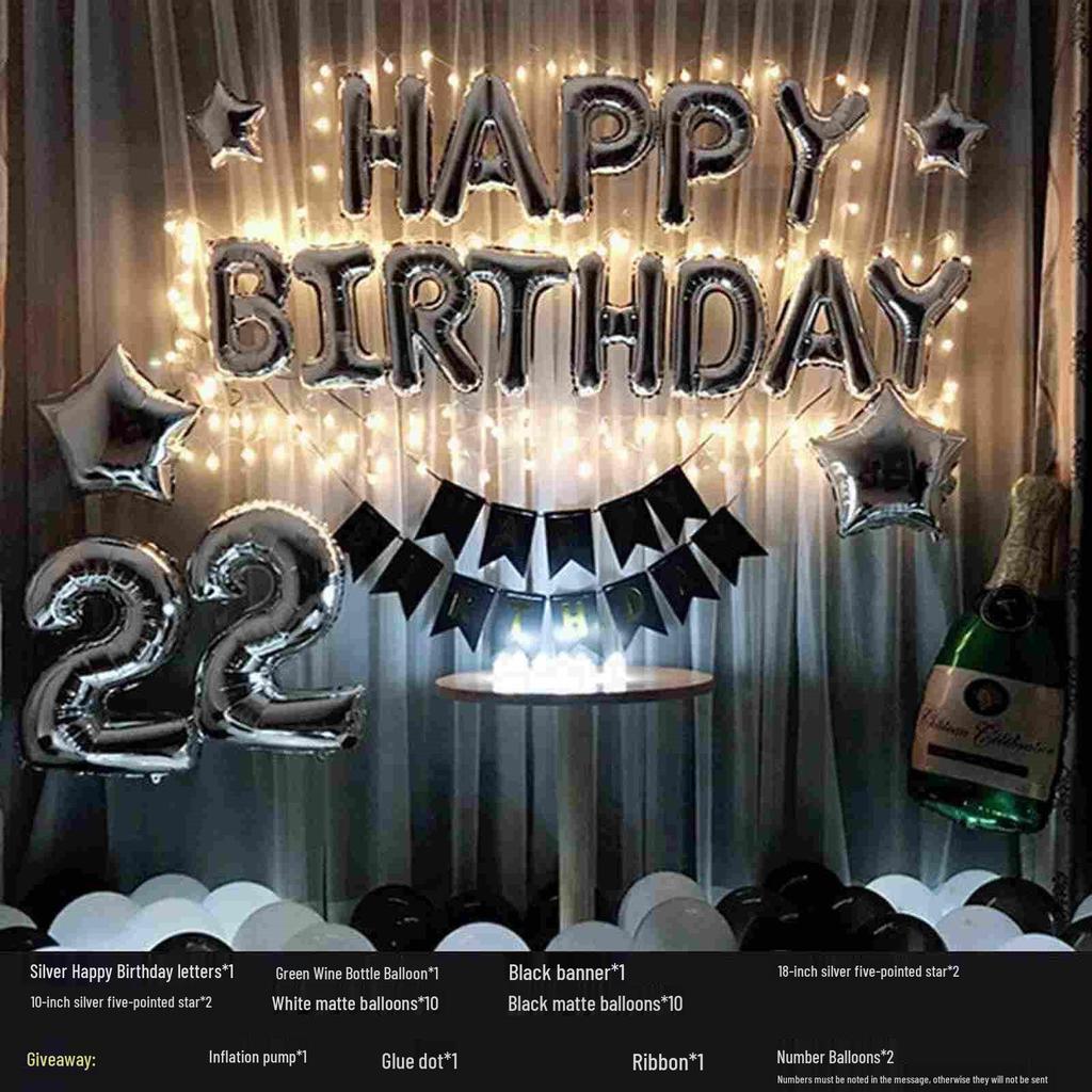 18th Birthday Party Decoration Set - Balloons & Backdrop for Boys and Girls