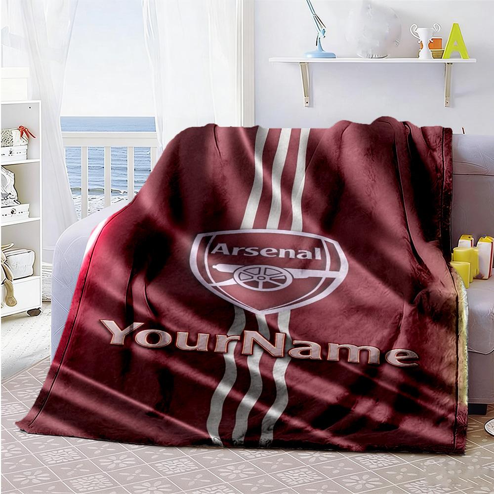 Arsenal Personalized Name Blanket Gift Personalized Blanket Warmthful Decor Throw For Sofa Picnics Office Chair Nap for All Occasions