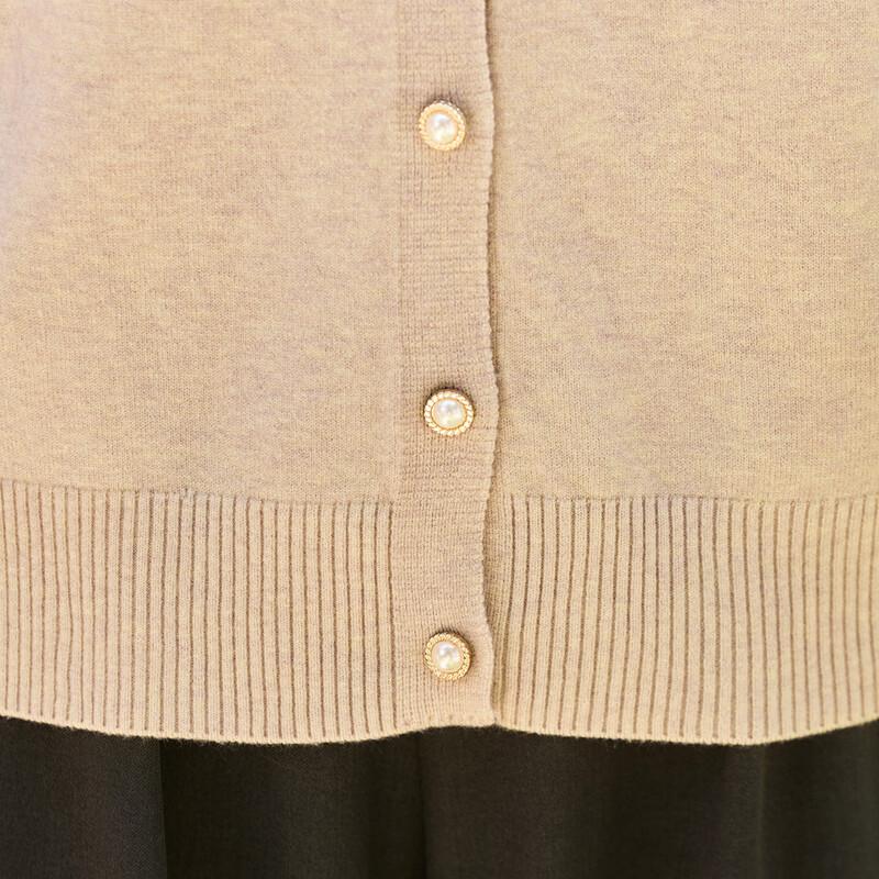 Pasite Embroidered Round Neck Knit Cardigan