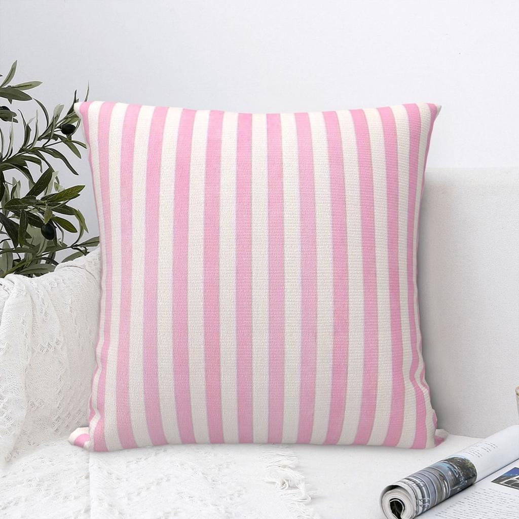Pale Pink White Stripes Pillowcase Polyester Cushion Comfort Throw Pillow Sofa Cushions Used for Home Bedroom Living Room