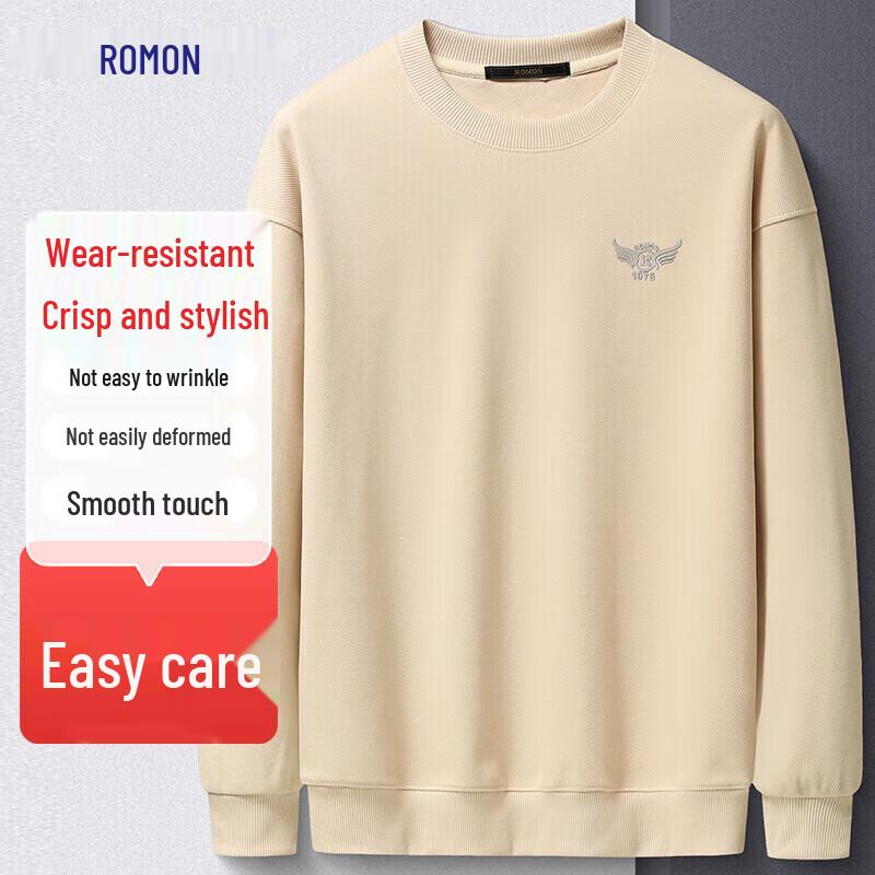 

ROMON Men s Cotton Blend Long Sleeve Round Neck Sweatshirt XL