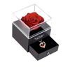 Luxuriöse Halsketten mit Anhänger aus rotem Zirkon mit Geschenkbox in Rosenform für Freundin Ich liebe dich Geschenke 2025 Trendiger Hochzeitsschmuck