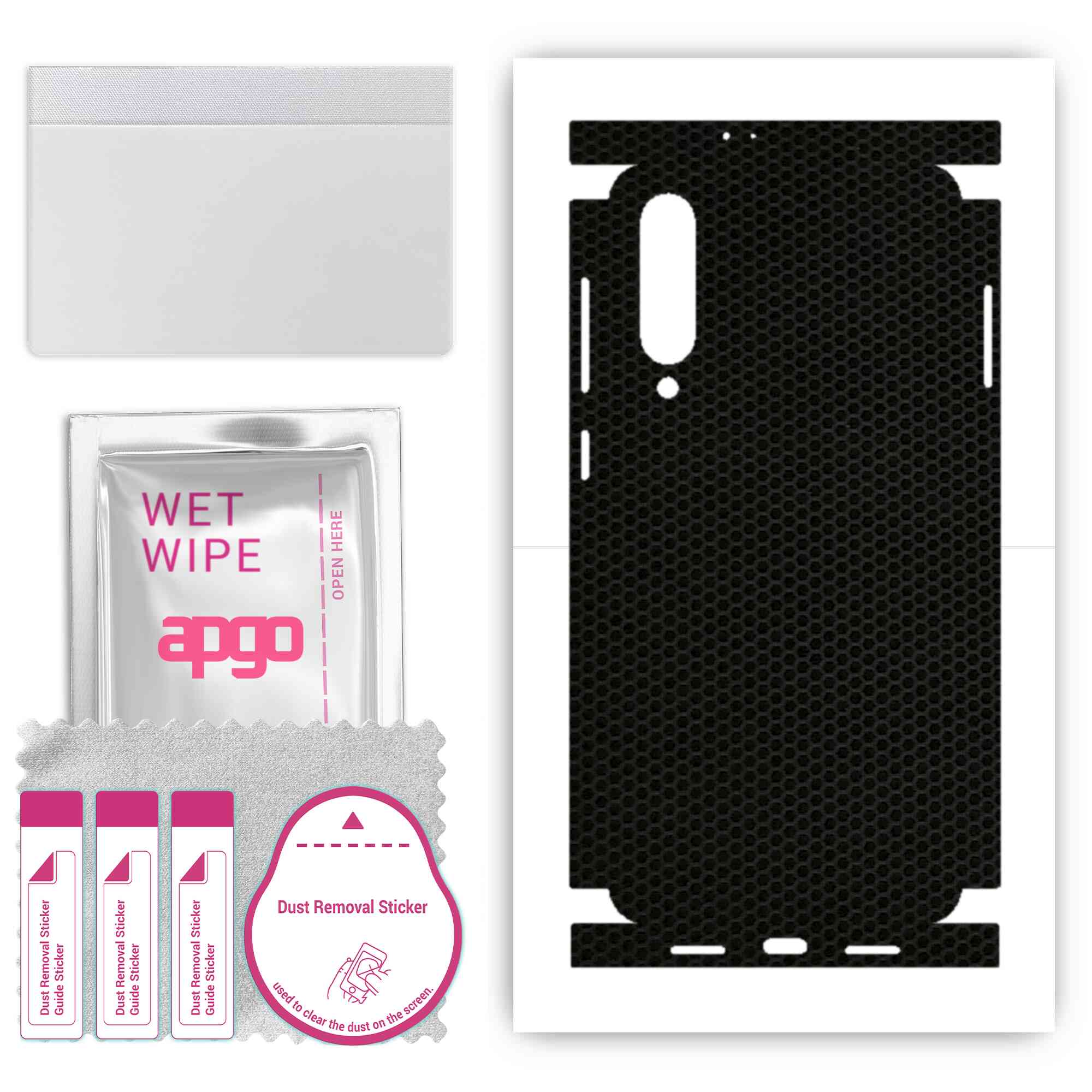 

Apgo Protective Skin Sticker for the back+sides compatible with Xiaomi Mi 9 SE, Full Wrap Film, Foil, Vinyl - Pattern Matrix