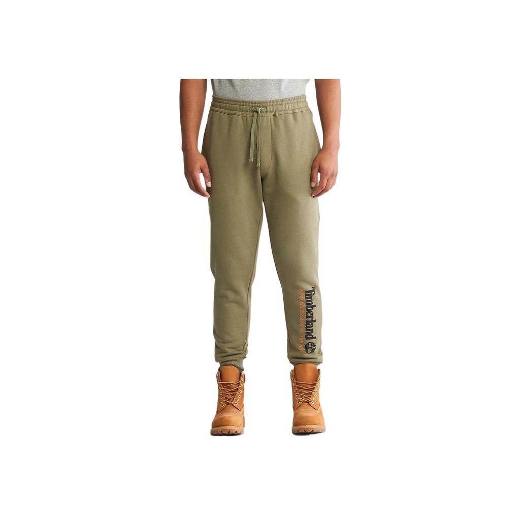 Timberland Outdoor Letter Print Casual Cuffed Sweatpants Men Bottoms Cassel-Green A27HY-590