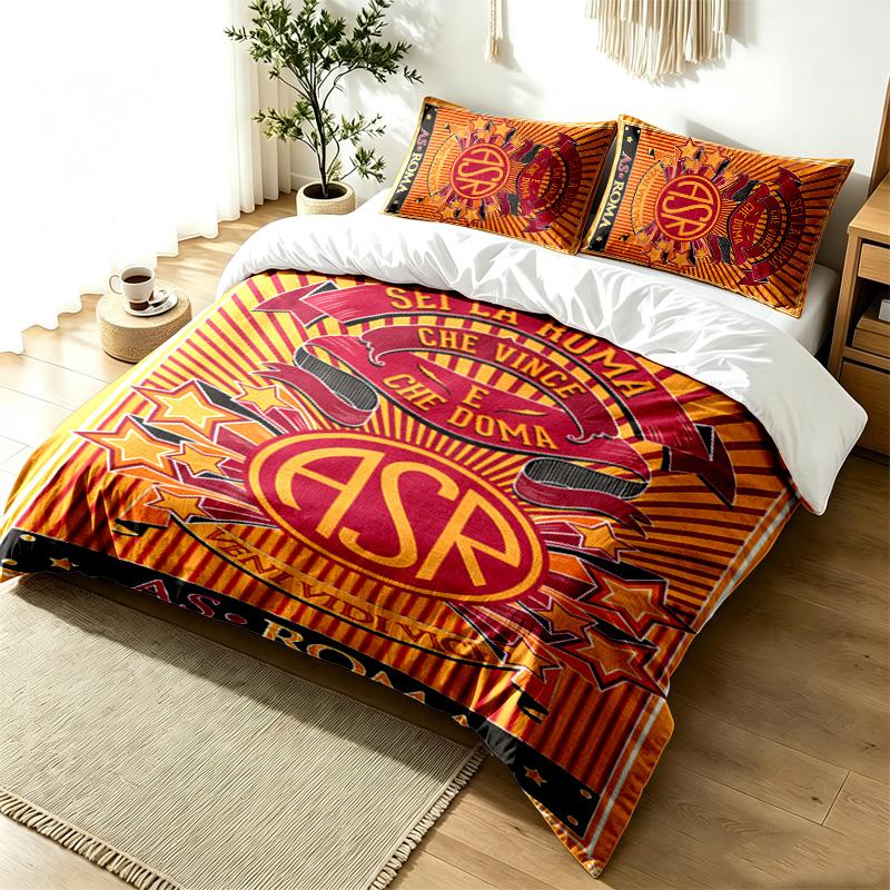 A.S. Roma 3-teiliges Bettwäsche-Set Einfaches Modernes Bettwäsche-Set Knitterfest Weicher Stoff Ganzjahresnutzung ein perfektes Geschenk