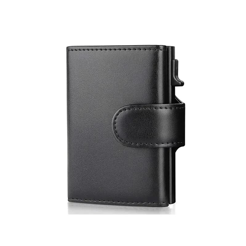 Мужские кошельки из RFID-микрофибры и кожи, модные держатели для карт, трехскладные кошельки, кошельки для денег, умные, тонкие, кошельки с карманом для монет, кошельки-портмоне