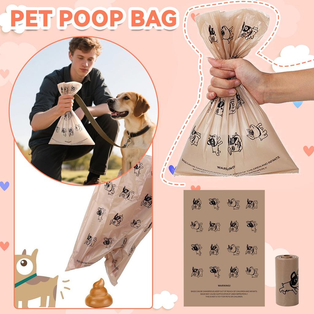 Coffee Flavoured Dog Poop Bags 90 Large Poop Bags, Extra Thick Strong Corn Starch Blend Leak Proof Dog Poop Bags