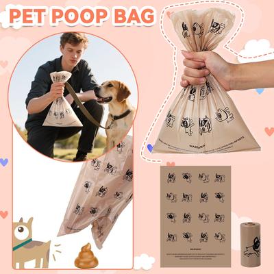 Coffee Flavoured Dog Poop Bags 90 Large Poop Bags, Extra Thick Strong Corn Starch Blend Leak Proof Dog Poop Bags
