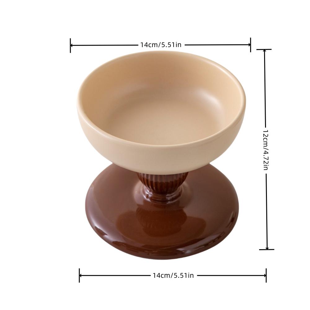 

Приподнятая керамическая миска для домашних животных для кошек и собак, миска для питья для домашних животных, дизайн, не нагружающий шею, основа против опрокидывания, способствует здоровому пищеварению