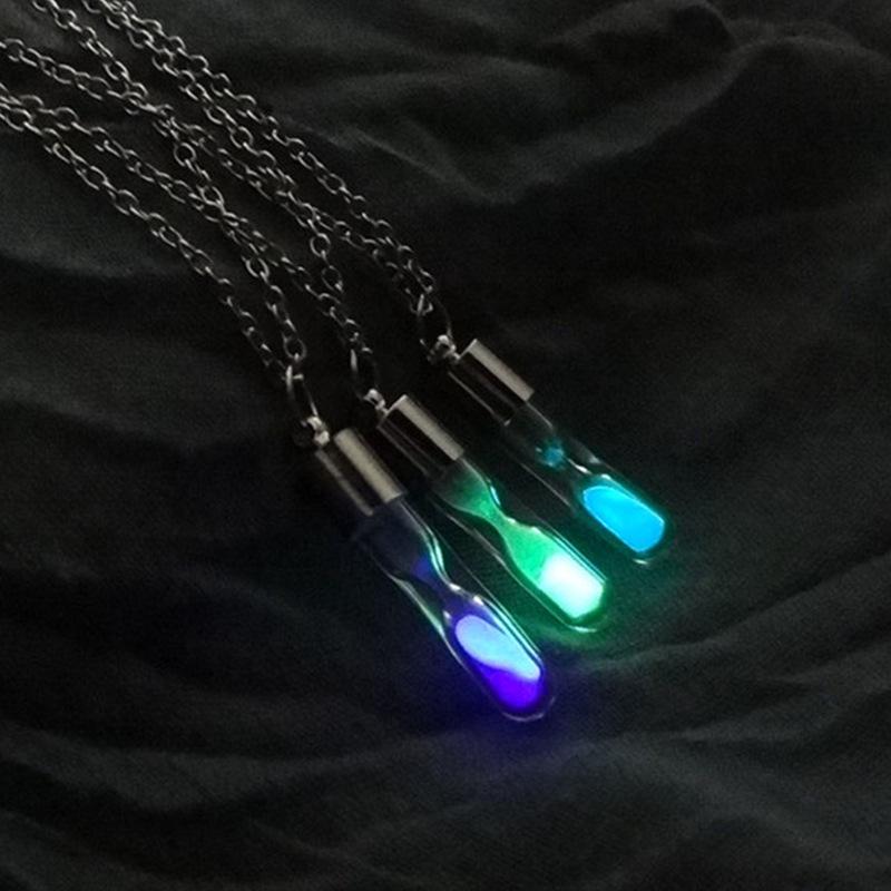 Multi-Color Luminous Hourglass Necklace - Halloween Jewelry for Women