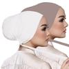 Ramadan Women Under Scarf Hat Turban Bonnet Hijabs Cap Islamic Muslim Under Scarf Hijab Cap with Tie-Back Closure