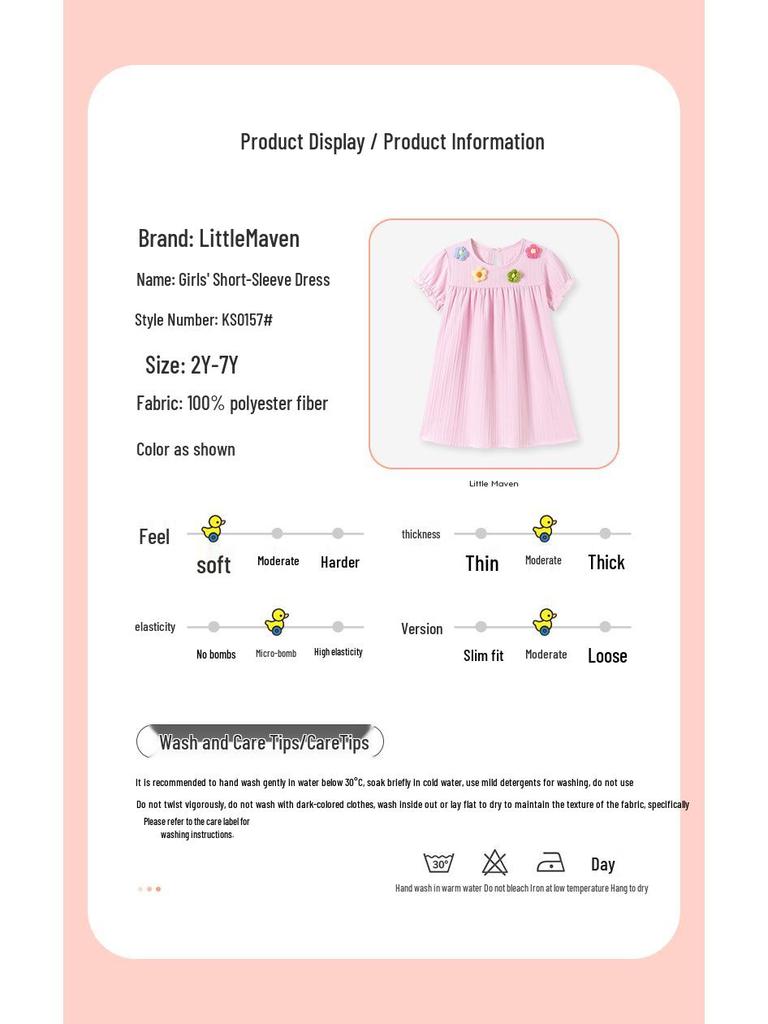 European and American Style Summer Floral Dresses for Girls