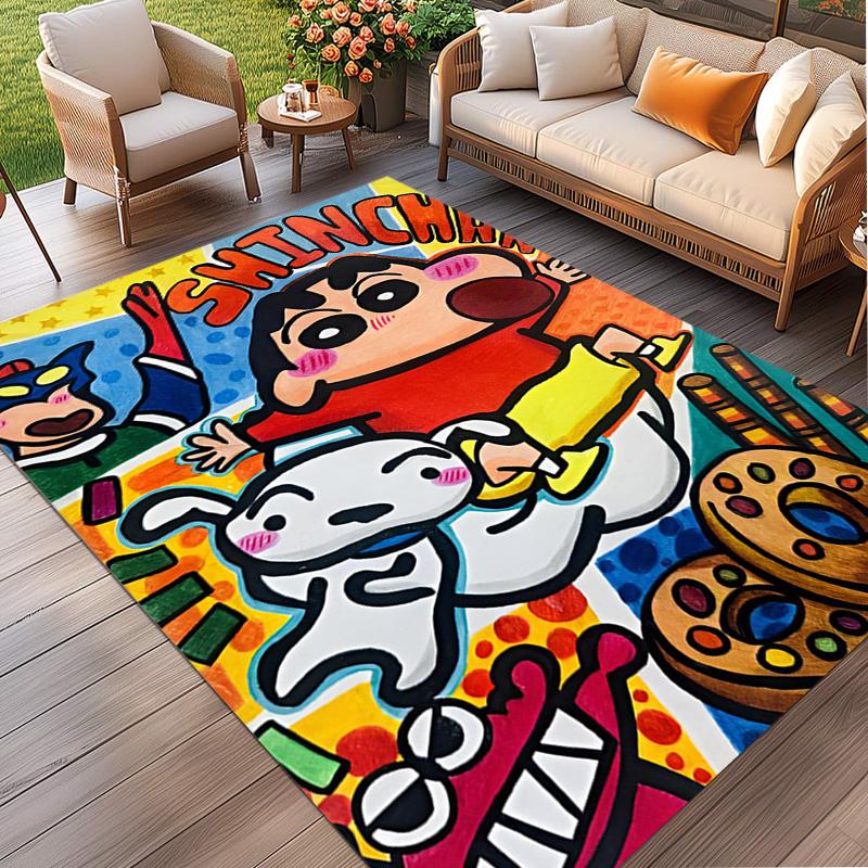 Crayon Shin Print Rug, Washable Floor Carpet, For Entryway Dorm Laundry Room Office Study, Home Decor Birthday Christmas Gift