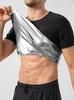 Men's Short Sleeve Sweat-Inducing Body Shaper: Plus Size Waist Trainer and Fitness Abdomen Control Suit
