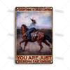 Artisian Ride Horse Metal Poster Cowgirl Cowboy Tin Plate Horse Racing Decorative Sign Wall Decor Garage Bar Pub Club Hotel Cafe