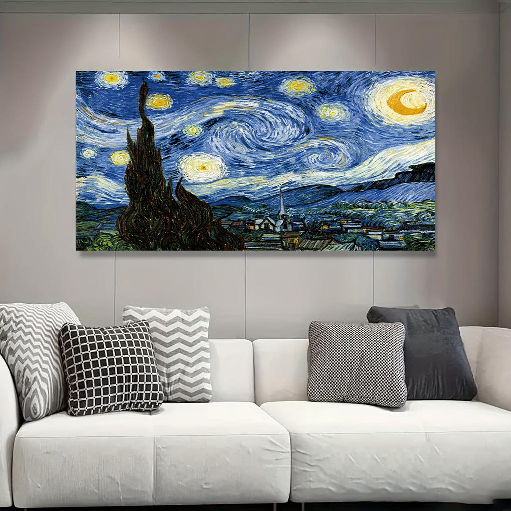 Van Gogh Abstrakter Sternenhimmel Leinwand Poster und Drucke Impressionistische Kunst Bilder Für Wohnzimmerdekor