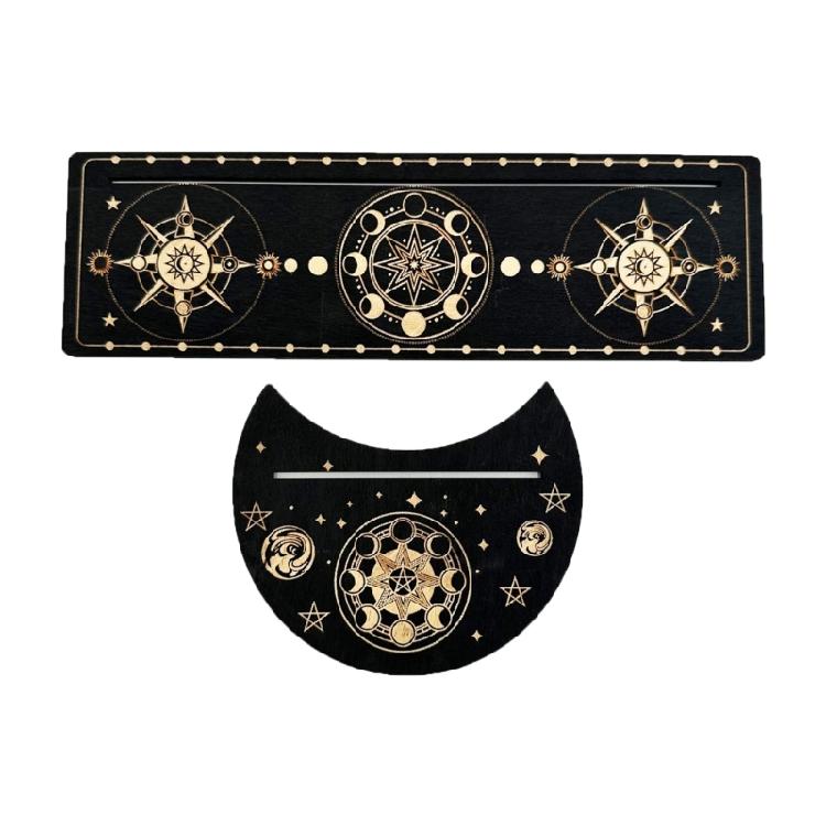 Moon Phases Altar Base Moon Shape Rectangle Cards Holder Witch Divinations Tool