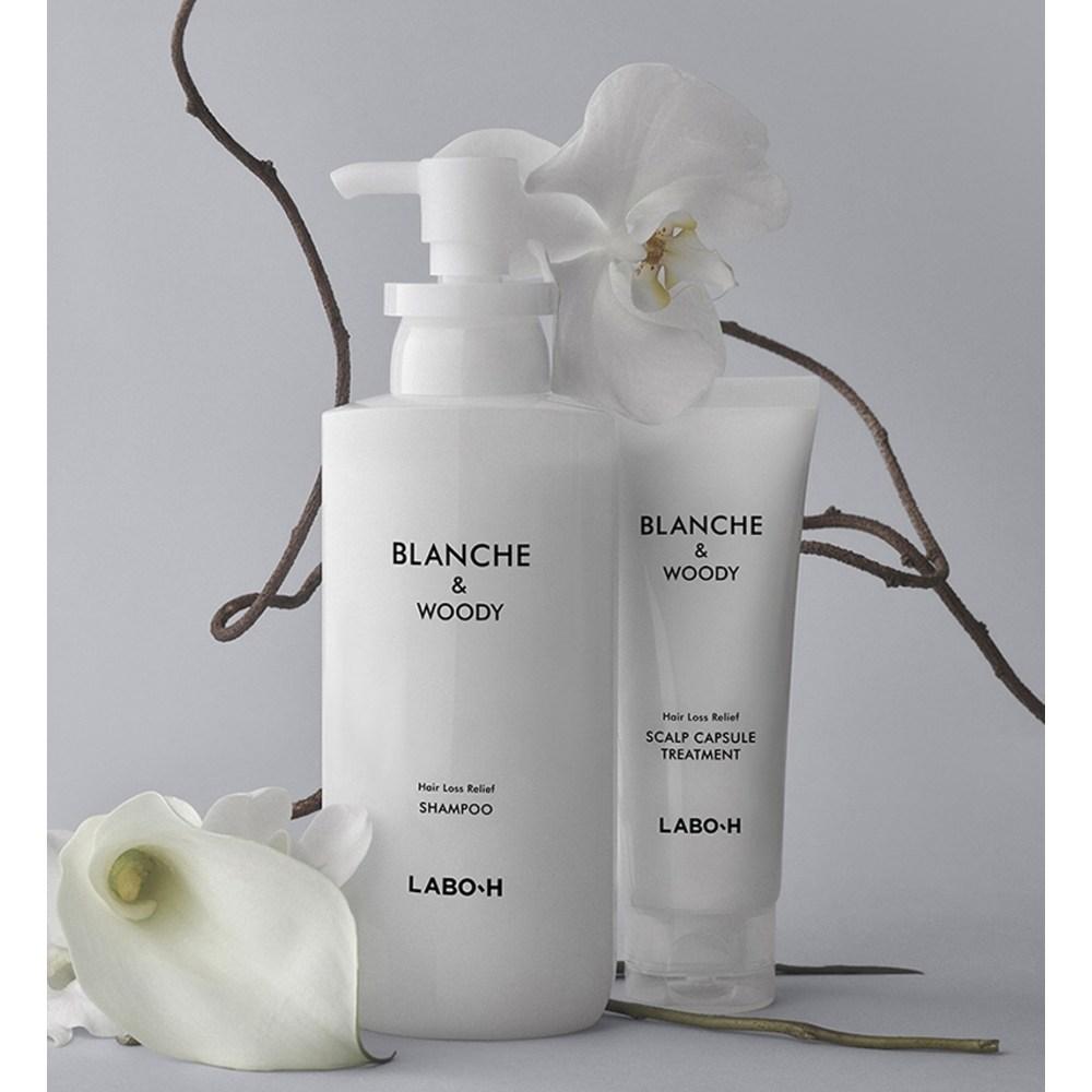 LaboH Hair Loss Symptoms Relief Scalp Strengthening Shampoo Blanche & Woody Fragrance, 400ml, 1 unit