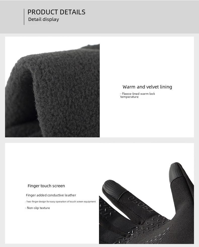 Mănuși calde de iarnă pentru bărbați pentru alergare în aer liber, alpinism, ciclism, antrenament de fotbal și protecție împotriva frigului.