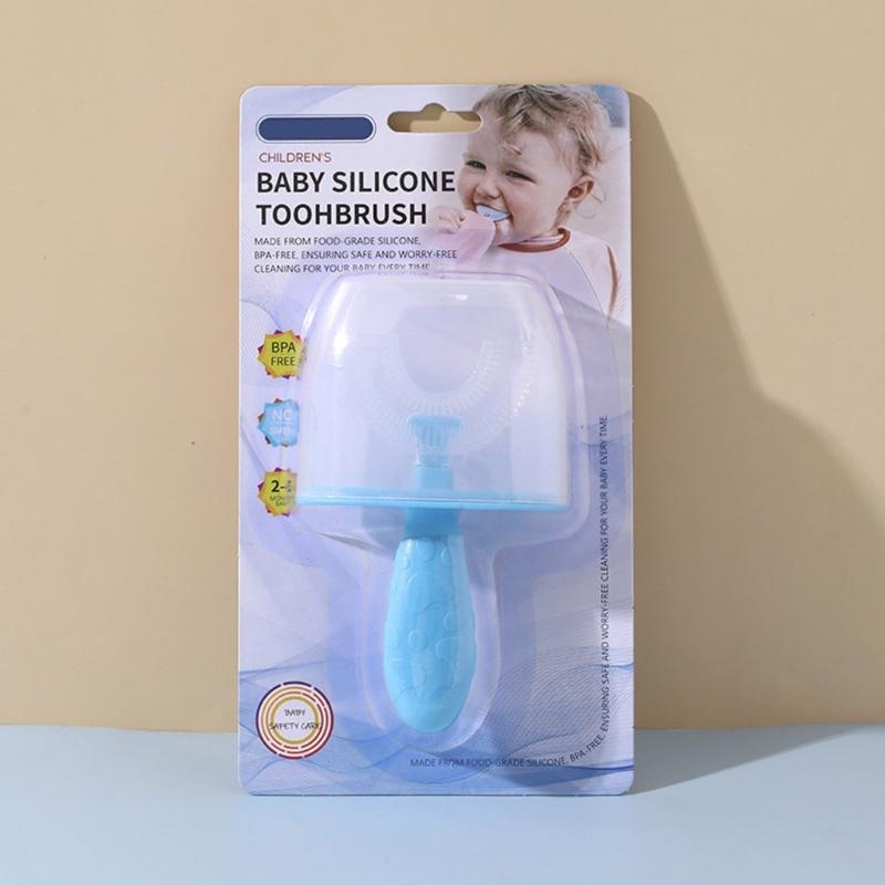 Kids Toothbrush Silicone Round Type Brush For Toddlers 2-6 Years Gentle gums Care Fun Cartoon Figures Simple Rinse Bathroom Essential