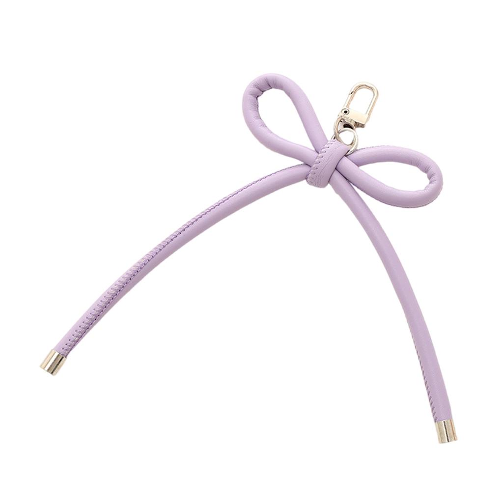 Retro Styles PU Leather Bowknot Keychain with Harajuku Charm Portable for Bags and Mobile Phones Decoration Daily Use