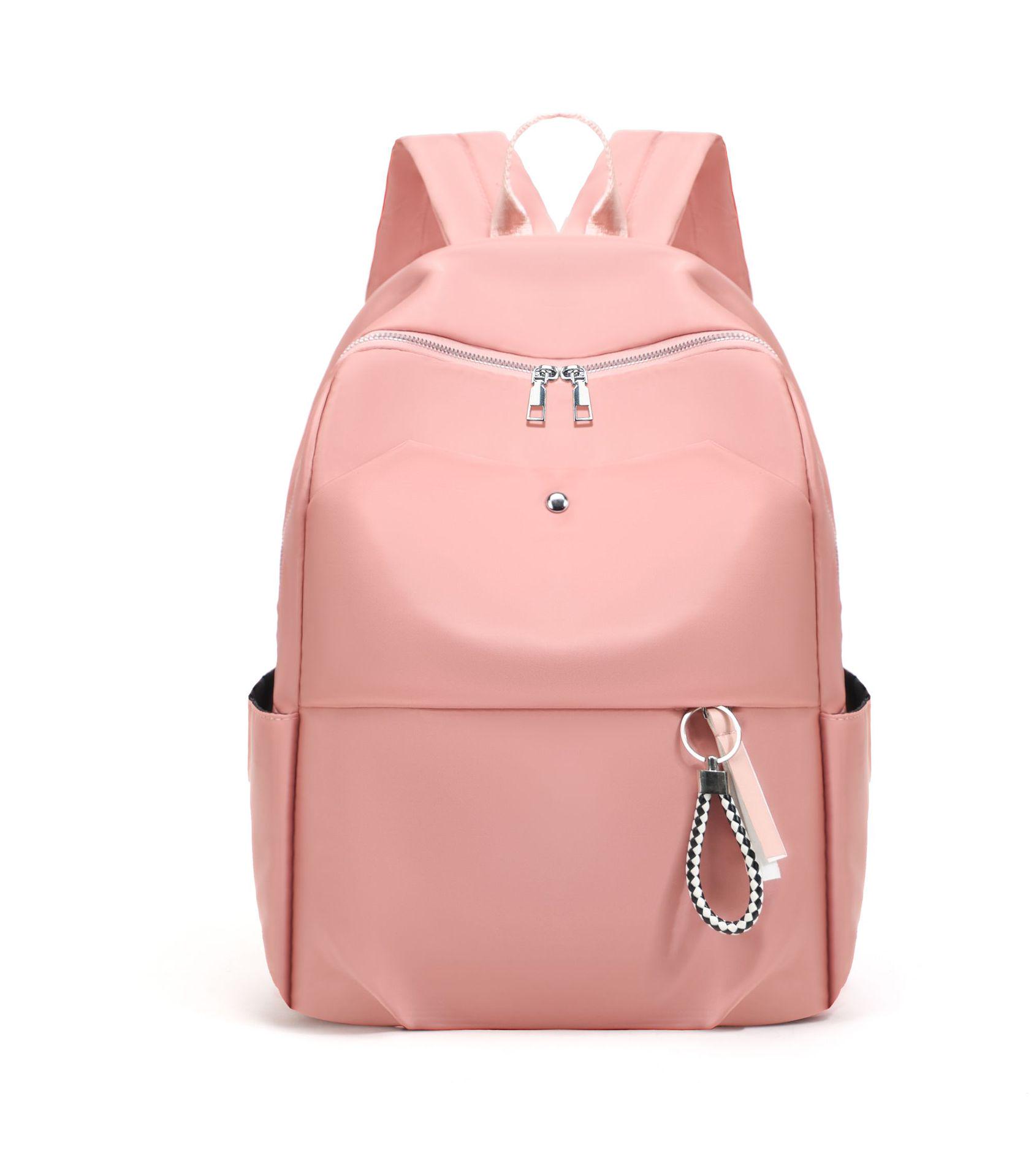 Роскошный женский рюкзак большой вместимости из легкой ткани Оксфорд - Нишевый дизайн, простой и элегантный рюкзак на двойном плече 37*14*29 розовый