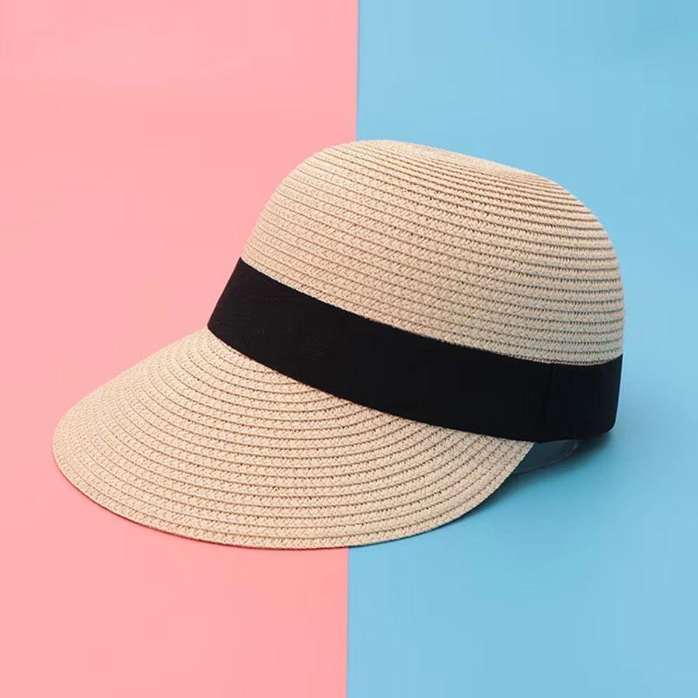 Breitkrempiger Gewebter Strohhut Sonnenschutz Baseball-Strohhüte Elegante UV-Schutzkappe Sommer
