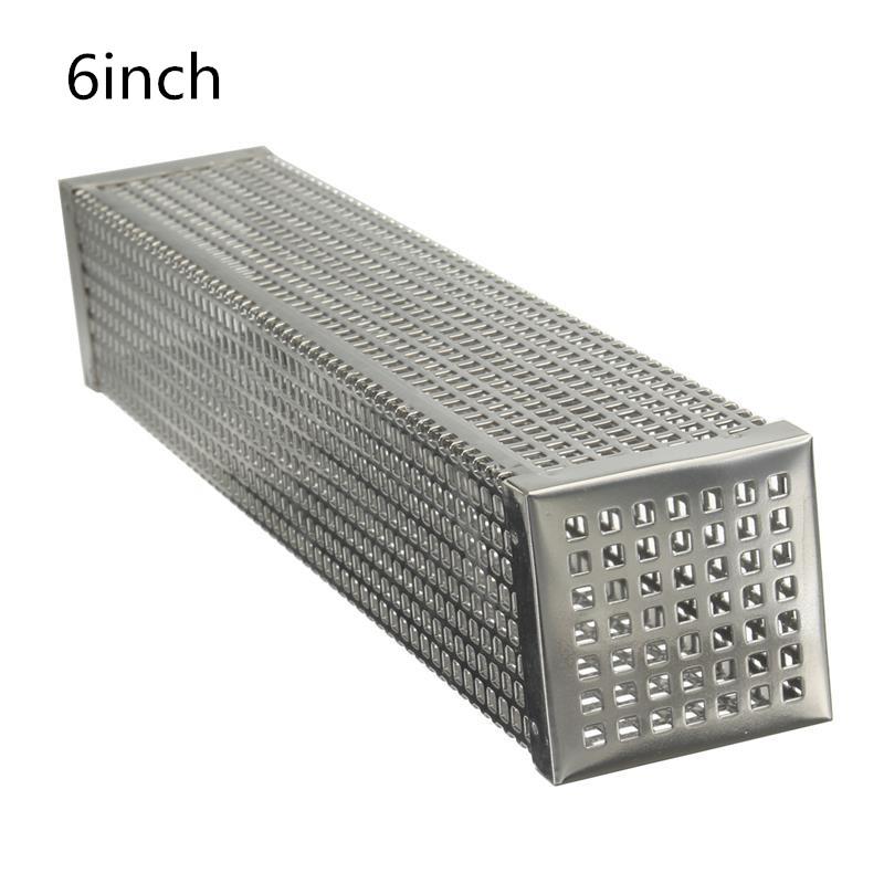 6/12inch BBQ Stainless Steel Accessories Meshes Round Sqaure Perforated Mesh Smoker Tube Grill Generator Smoker Filter Tool