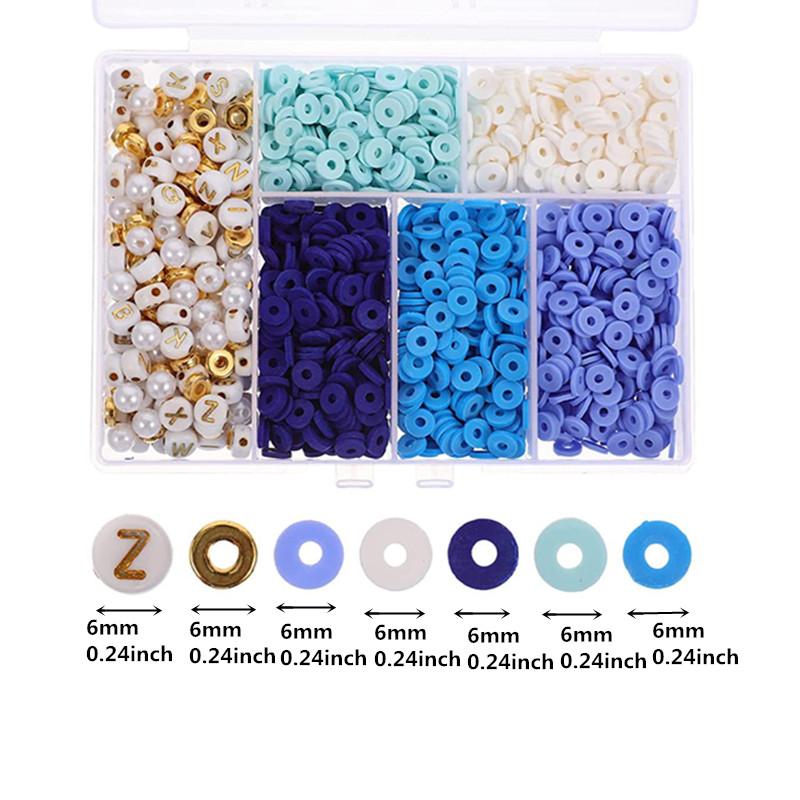 1750PCS/BOX Mix Polymer Clay Acrylic Jewelry Making Kits Soft Pottery Spacer Beads Bracelet Necklace DIY Kits Sets
