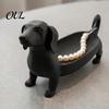 Kleine Aufbewaherschale 3D-gedruckte Dackel-Schale für Schmuck, Schlüssel, Ohrringe, Kreativer Schreibtisch Modernes Zuhause Dekor Organizer, Tischhunde-Dekorationen