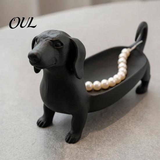 Kleine Aufbewaherschale 3D-gedruckte Dackel-Schale für Schmuck, Schlüssel, Ohrringe, Kreativer Schreibtisch Modernes Zuhause Dekor Organizer, Tischhunde-Dekorationen