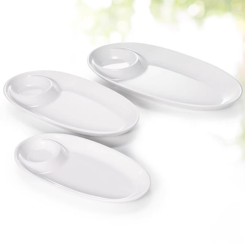 AVADEN Melamine Divided Dumpling Plate