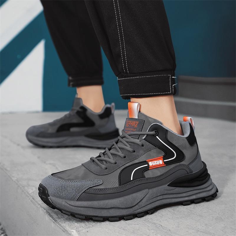 Autumn and winter youth sports fashion sneakers men's shoes, black, gray, beige