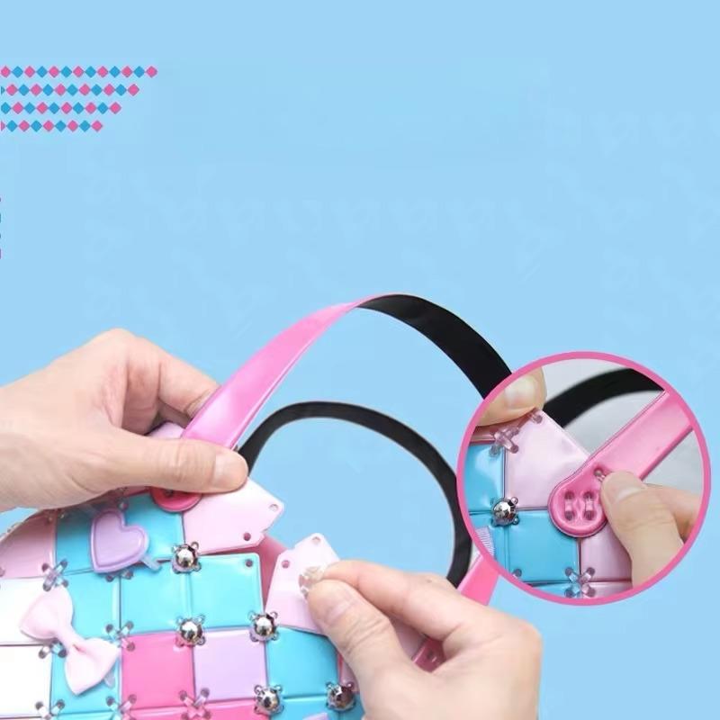 Hand Woven Bag 1PCS Handmade Material Bag DIY Shoulder Bag Creative Girls Educational Gift Toys