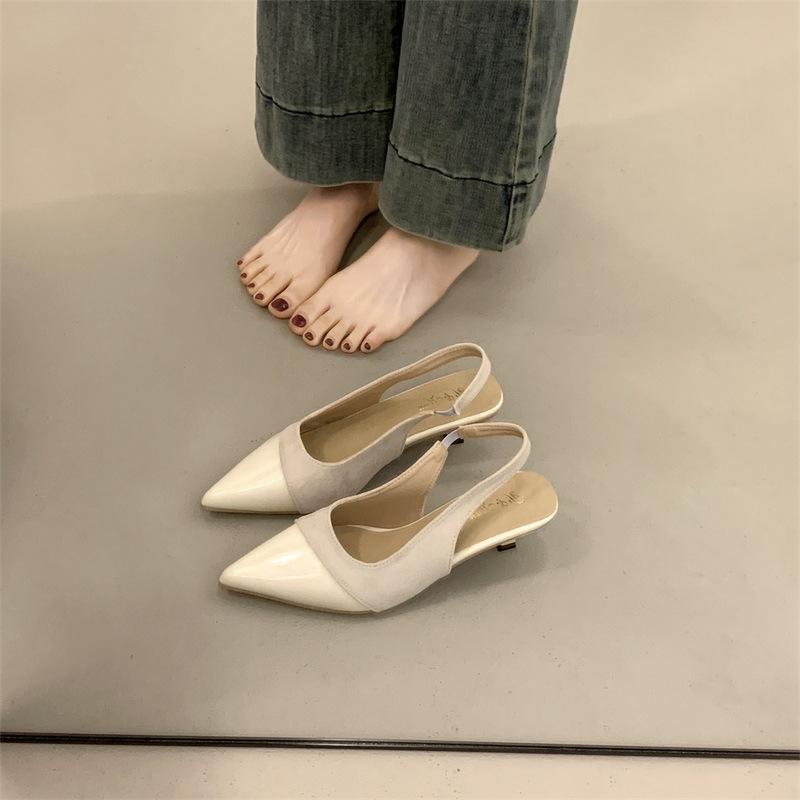 

Versatile bag head sandals women s spring and summer new temperament pointed sandals commuting gentle wind flat shoes 40