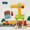 Wooden Railway Track Set Sound and Light Platform Train Station Tracks Accessories fit for All Brand Wooden Track Toys for Kids