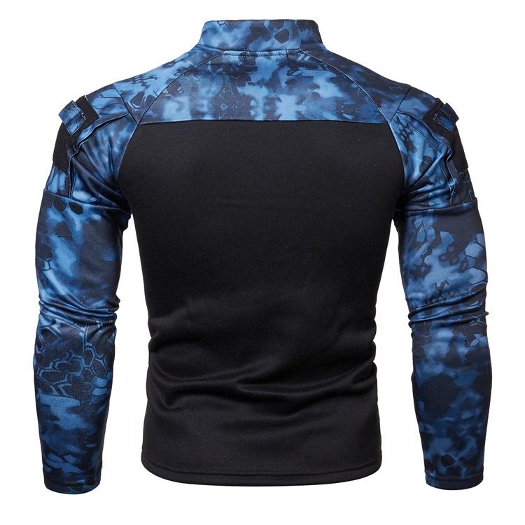 Outdoor Fitness Sweatshirt Herren Langarm Sweatshirt Camouflage Lässig Stehkragen Sweatshirt